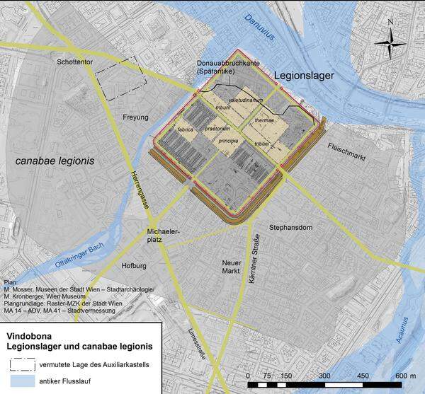 Plan eines Legionslagers   &gt; &gt; "Presse"-Grätzelgeschichte: Auf den Spuren Titus Flavius Draccus'  