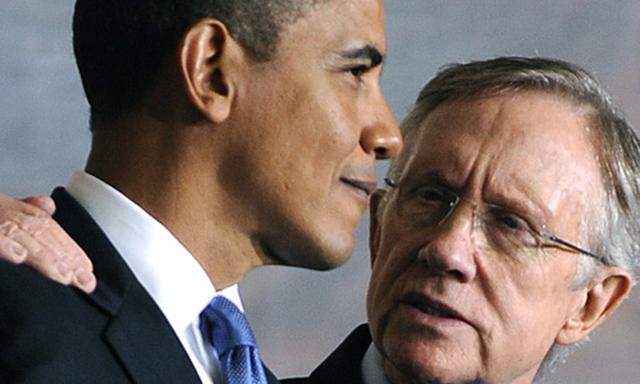 Gesundheitsreform: US-Demokraten erzielen Kompromiss (im Bild: US-Präsident Barack Obama und Mehrheitsführer der Demokraten, Harry Reid 