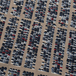 Reacquired Volkswagen and Audi diesel cars sit in a desert graveyard near Victorville