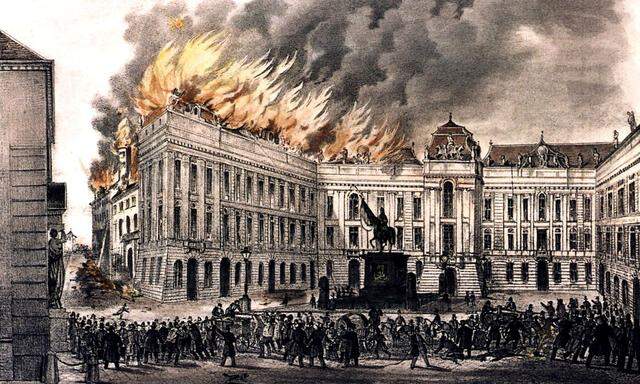 Das Ende der Revolution: Brand am Josefsplatz, Oktober 1848