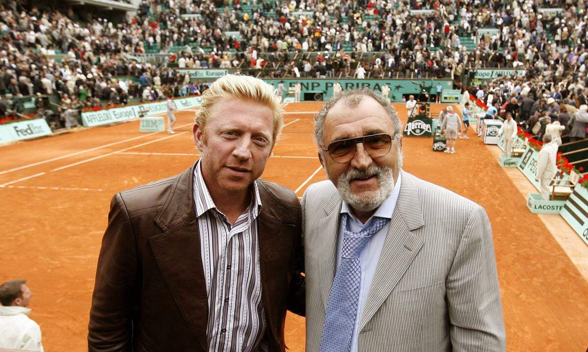 Fixgrößen der Tennisbranche: Becker und Ion Tiriac.