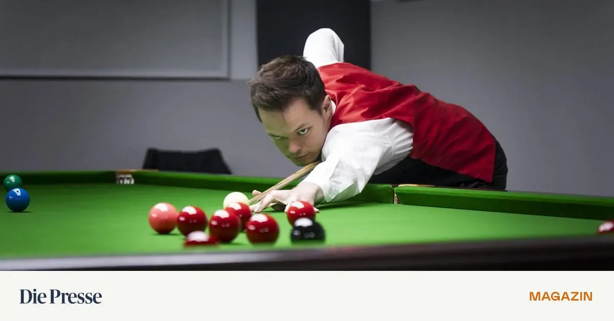 Florian-N-le-in-der-Snooker-Welt-der-Profis-22-Kugeln-Gilet-und-Mascherl-premium-