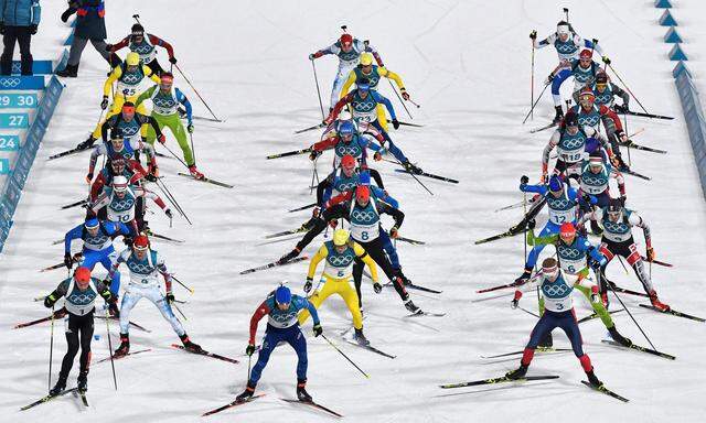 Biathlon-Athleten bei den Olympischen Spielen in Pyeongchang 
