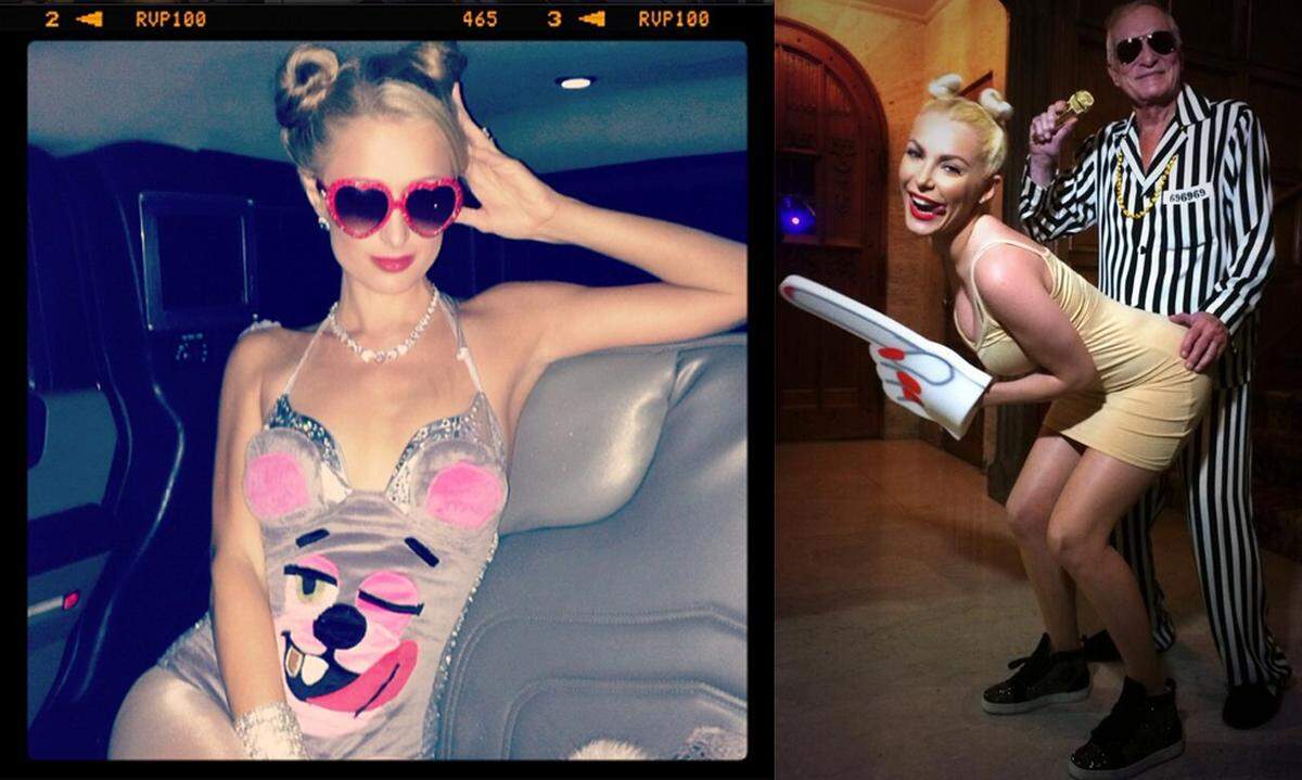Hollywood im Miley-Fieber. Ob Hugh Hefner und Gattin Crystal Harris oder Paris Hilton - der Auftritt von Miley Cyrus bei den diesjährigen MTV Video Music Awards hat offenbar einige Stars zu einem Halloween-Kostüm inspiriert. Auf Twerk or Tweet werden die Neuzugänge gesammelt.