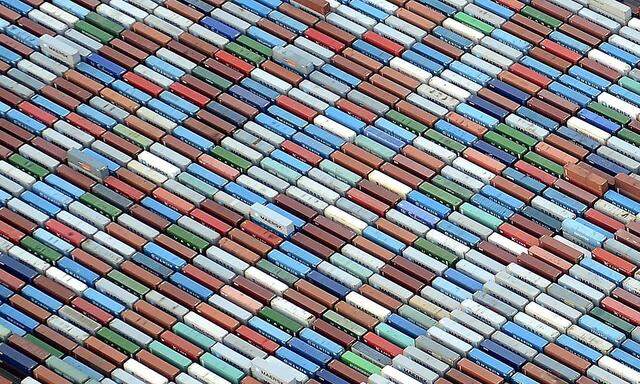 File photo of containers at a terminal in the harbour of Hamburg
