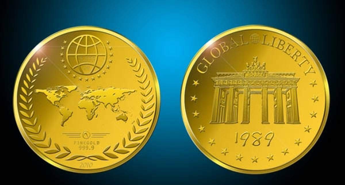 Der Maple Leaf ist aber nicht mehr lange die massivste Goldmünze denn in Zukunft will der "Global Liberty" dem Mapple Leaf den Rang ablaufen. Diese Münze ist 3.333 Unzen schwer, das entspricht rund 103,6 Kilogramm, und wird etwa 50 Zentimeter im Durchmesser haben. Ausgegeben wird sie von der "Gold Metal Agency" werden.