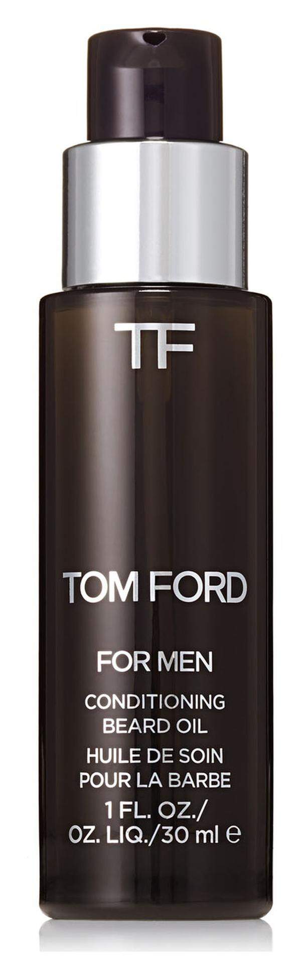 Luxus: Die Bartöle von Tom Ford gibt es in den Duftnoten Oud Wood, Neroli Portofino und Tobacco Vanille. 30 ml um 53,95 Euro.