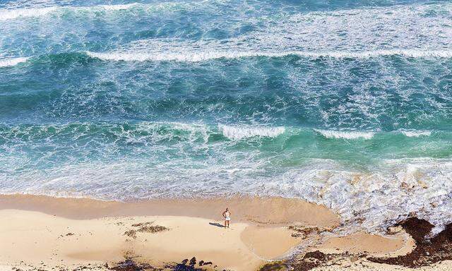 Aerial view with beautiful scenery of beach and Caribbean Sea Cozumel Quintana Roo Mexico Cozume