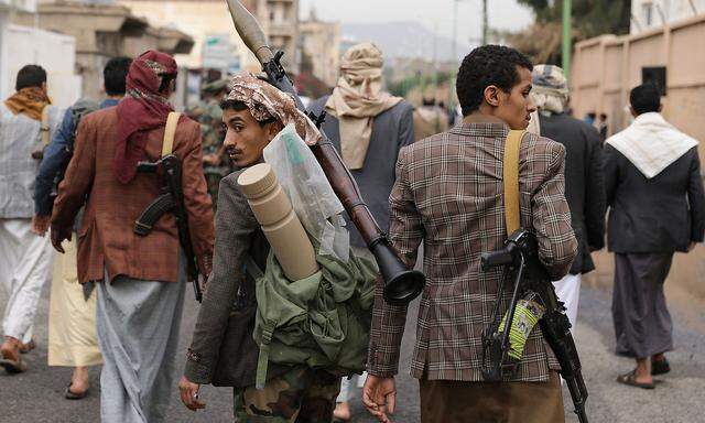 Houthi-Rebellen in Jemens Hauptstadt Sanaa.