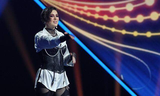 February 23 2019 Kiev Ukraine Ukrainian singer MARUV performs during the Eurovision Song Cont