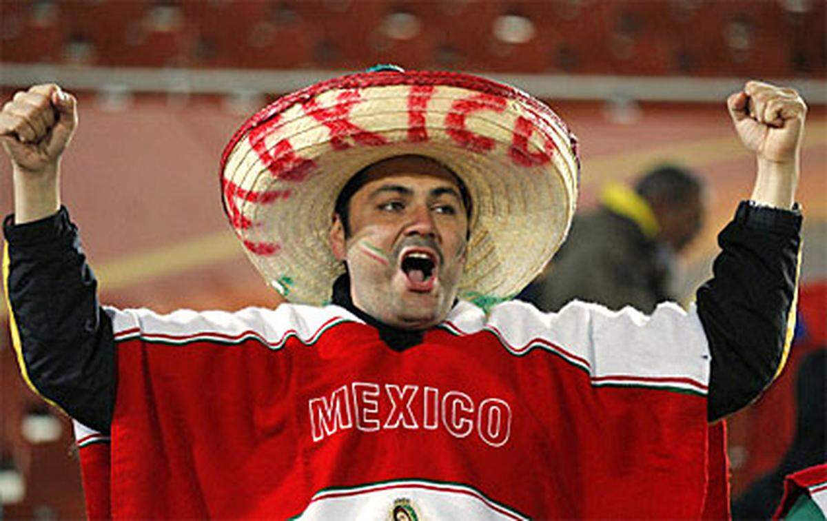 Die Jubelpose der mexikanischen Fans gab es jedenfalls bis zum Viertelfinale.