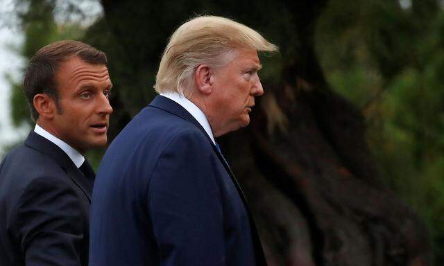 Macron (li.) und Trump beim G7-Gipfel in Biarritz im August 2019.