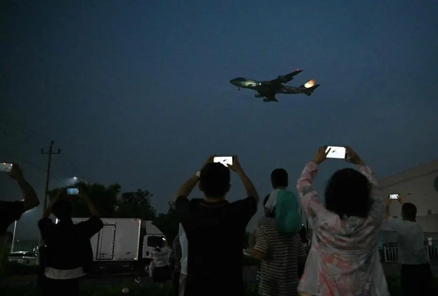 <strong>13. Mai. </strong>US-Präsident Donald Trump ist mit der Air Force One zu seinem China-Besuch in Peking eingetroffen.