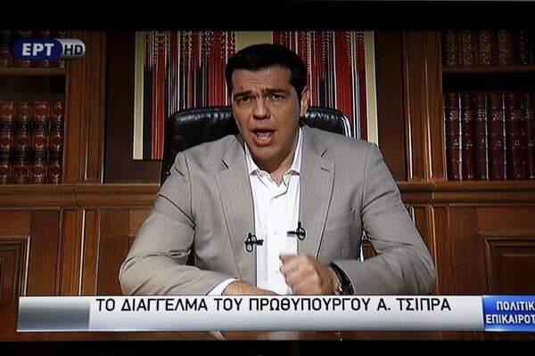 Ministerpräsident Tsipras forderte die Griechen auf, beim Referendum mit "Nein", also gegen die Gläubiger-Forderungen zu stimmen.