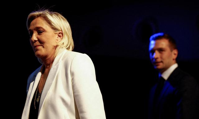 Die Führungsfiguren des weit rechts stehenden Rassemblement National, Marine Le Pen und Jordan Bardella.