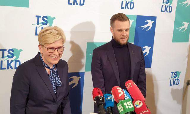 Ingrida Simonyte und Gabrielius LandsbergisUnion leadership, Ingrida Simonyte and Gabrielius Landsbergis von der Vaterlandspartei konnten in Litauen die Parlamentswahl gewinnen.