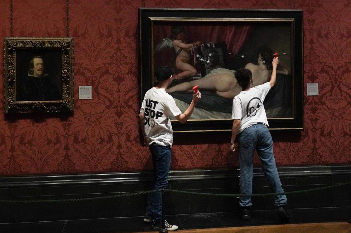 Die letzte Aktion ging gegen ein Gemälde von Diego Velázquez. Die einzige Nackte, die Velazquez je malte, ist bis auf weiteres nun nicht mehr zu sehen