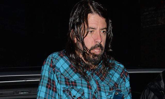 American rock musician singer songwriter and Foo Fighters member Dave Grohl is pictured as he lea