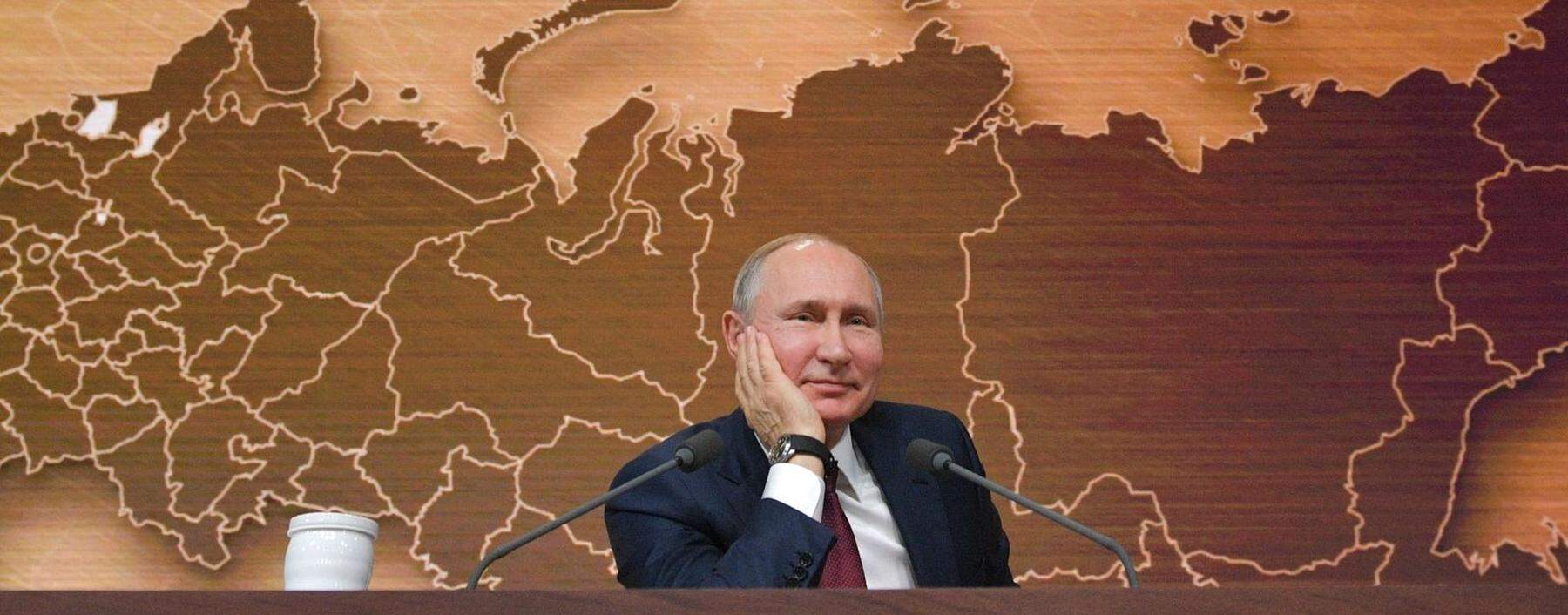 Der russische Präsident Wladimir Putin bei seiner alljährlichen Pressekonferenz