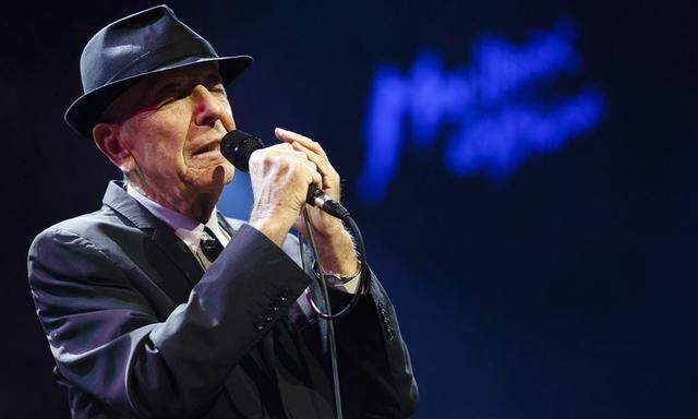 File photo of Canadian singer-songwriter Cohen performing during the first night of the 47th Montreux Jazz Festival