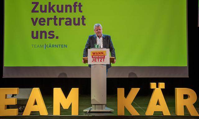 Spitzenkandidat Gerhard Köfer im Rahmen des Wahlkampfauftakts des Team Kärnten (TK) am 20. Jänner 2023, in Velden