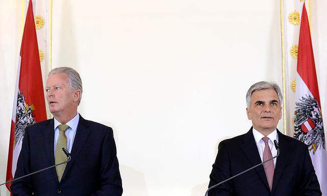 Mitterlehner und Faymann nach dem Ministerrat.