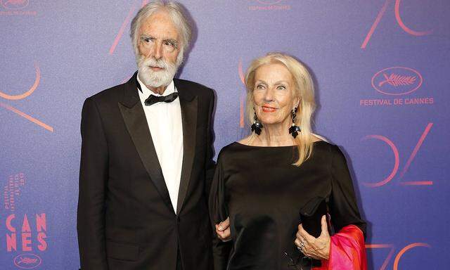 Michael and Susanne Haneke at the 70th Anniversary Dinner during the 70th Cannes Film Festival at th