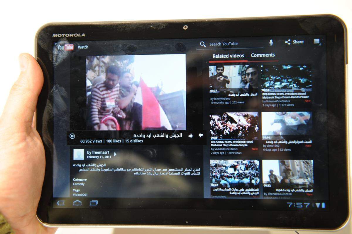 Vom Web kommt man schnell zu YouTube. Auch hier gibt es keine Überraschungen, unterscheiden sich die Tablets mit Android 3.0 doch kaum von einander.