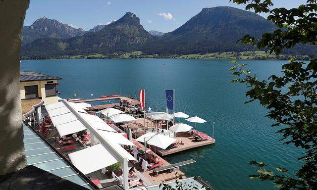 Waterfront along Lake Wolfgangsee is seen in St. Wolfgang