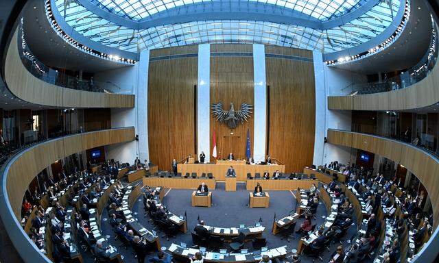 Der Plenarsaal des Parlaments in Wien.