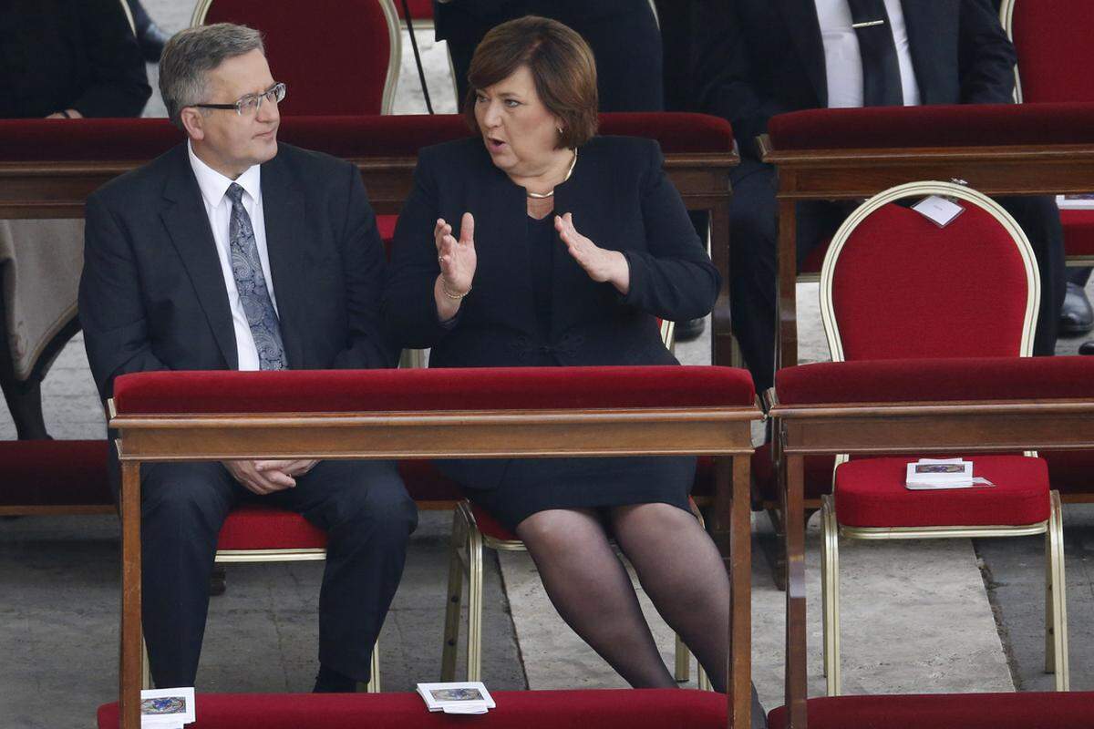 Der polnische President Bronislaw Komorowski und seine Frau Anna Komorowska.