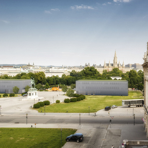 RENDERING: SANIERUNG DES PARLAMENTSGEB�UDES / ENTWURF TEMPOR�RE PAVILLONS AM HELDENPLATZ