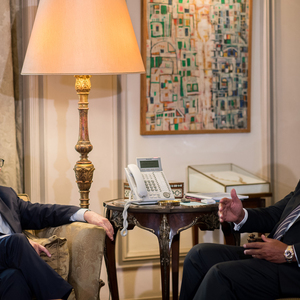 Schallenberg im Gespräch mit Ägyptens Außenminister, Sameh Shoukry.