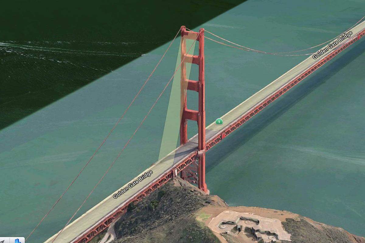 Die von Apple Maps vorgeschlagene Route über die Golden Gate Bridge ist wohl nur etwas für Extremsportler.