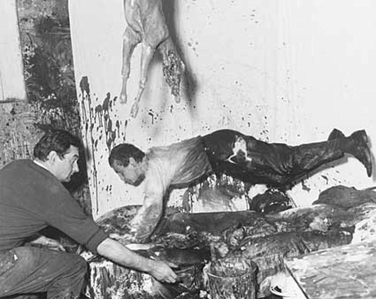 Im Bild: 3. Aktion/Fest des psychphysischen Naturalismus von H. Nitsch, 1963 Galerie Westlicht