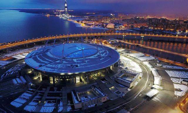 Hochmoderne Arena in bester Lage: Das Krestowski-Stadion in St. Petersburg.