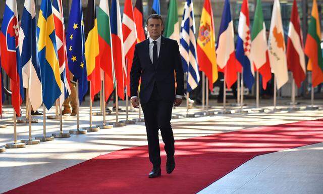 June 29, 2018 - Brussels, Belgium - French President Emmanuel Macron arrives at The European Council summit in Brussels