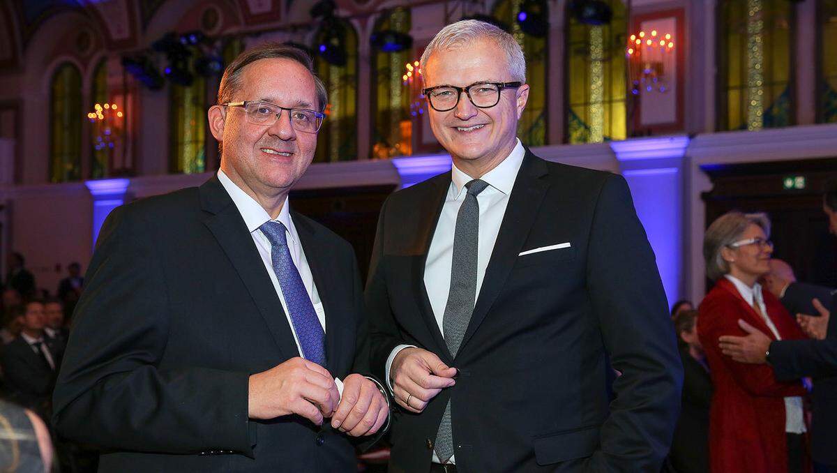 Festredner und Airport Wien-Vorstand Günther Ofner (l.) und KSV1870-Vorstand Ricardo-José Vybiral.