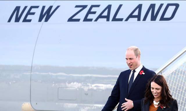 Prinz William mit Neuseelands Premierministerin Jacinda Ardern