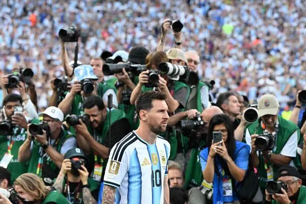 Lionel Messi takes the World Cup stage. 