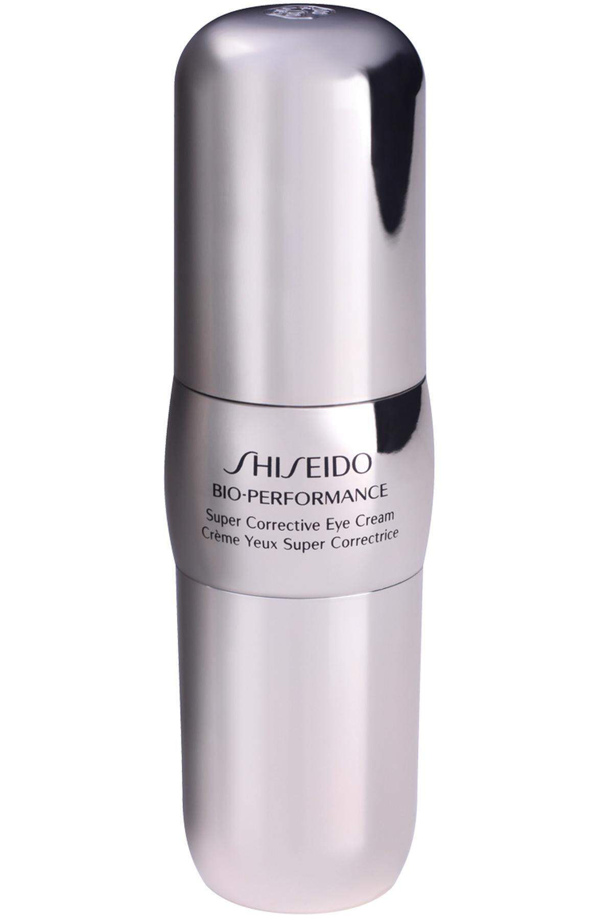 Den Gehalt hauteigener Hyaluronsäure soll „Bio Performance Super Corrective Eye Cream“ von Shiseido steigern, 69 Euro.