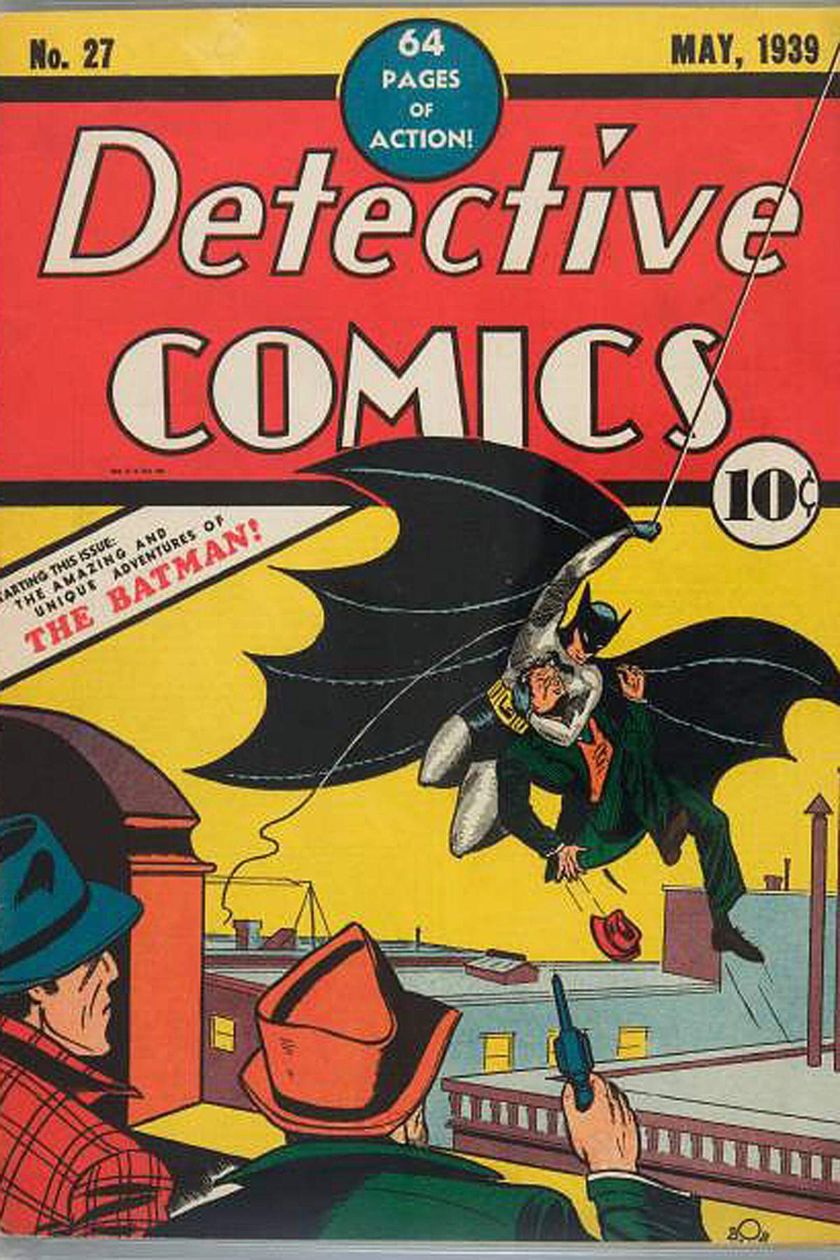 1939 schufen Bob Kane und Bill Finger den ikonenhaften Helden mit Fledermausohren - ab 1943 erschienen die Strips in Zeitungen. Angelehnt an Figuren wie Zorro, sollte auch Batman maskiert den Verbrechern (allen voran dem Joker!) das Handwerk legen.Anders als Clark Kent/Superman hat Bruce Wayne keinerlei übermenschlichen Kräfte.