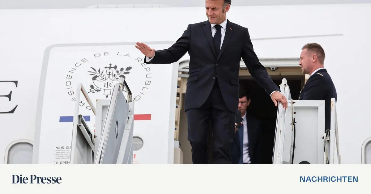-Deinetwegen-alles-abgesperrt-Macron-muss-wegen-Trump-Kolonne-Umweg-zu-Fu-machen