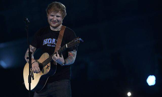 Ed Sheeran performs at the Brit Awards at the O2 Arena in London,