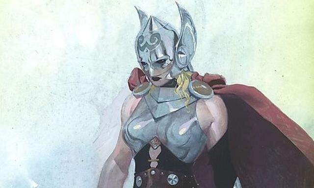 Publicity image shows the female version of the Marvel comic book superhero character Thor