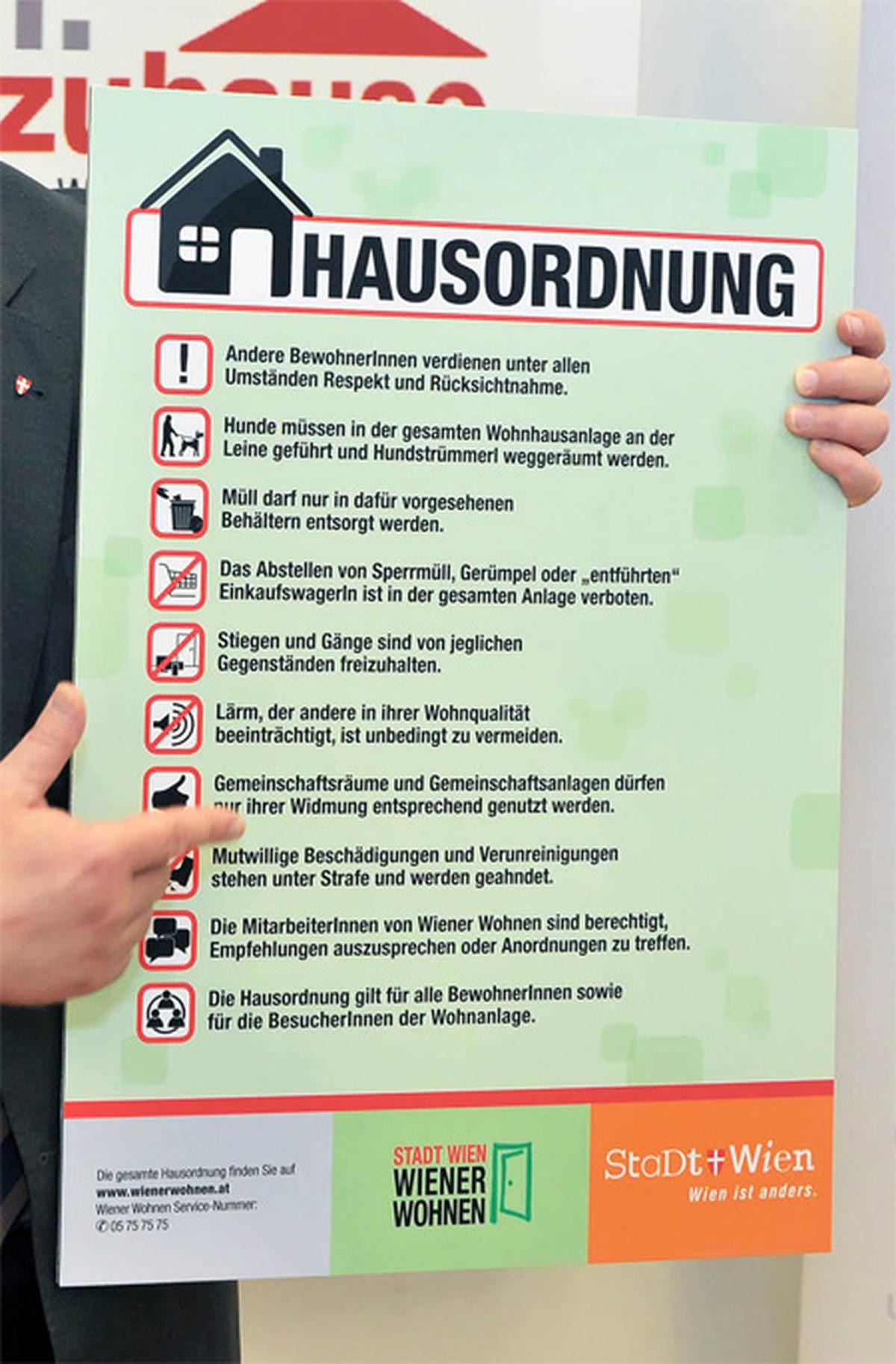 Neue Hausordnung Die zehn GemeindebauGebote
