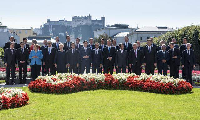 Ein Ratsvorsitz als Fotokulisse: Die Staats- und Regierungschefs der EU bei ihrem Treffen in Salzburg im September 2018.