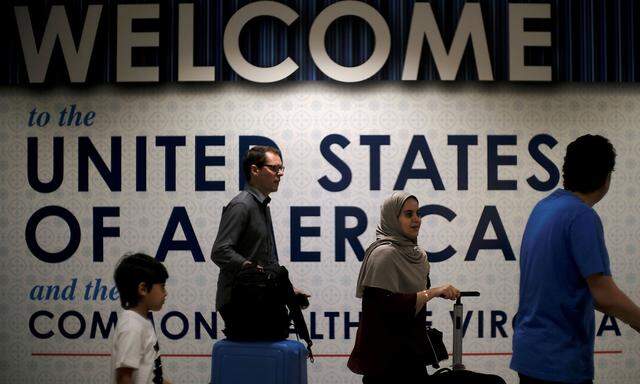 International passengers arrive at Washington Dulles International Airport in Dulles