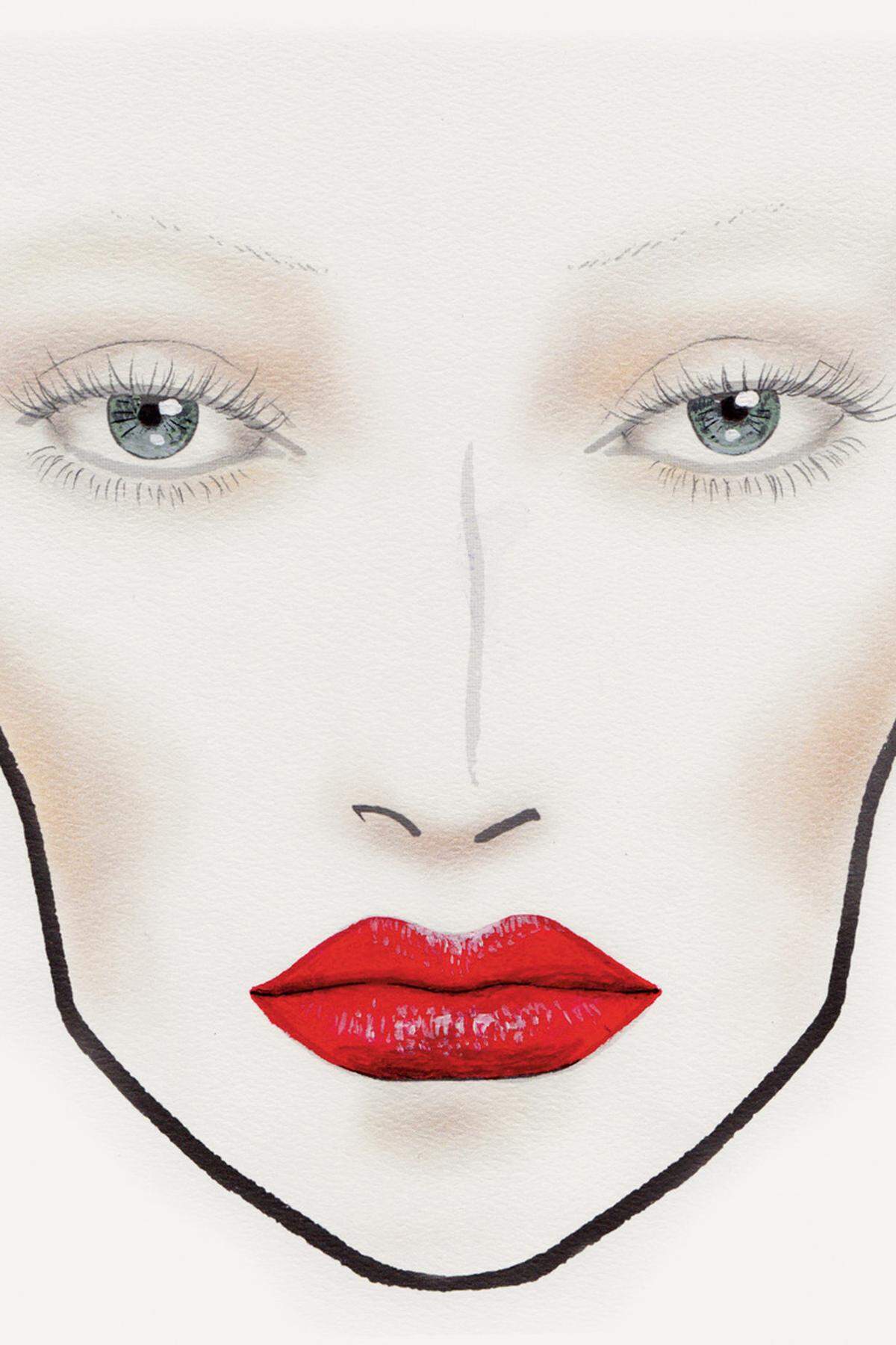 Rote Lippen fallen auf, nicht nur auf den Skizzen der Make-up-Artists von MAC.