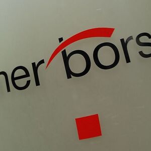 The Vienna Stock Exchange (Wiener Boerse) logo is displayed next to the company's street entrance in Vienna